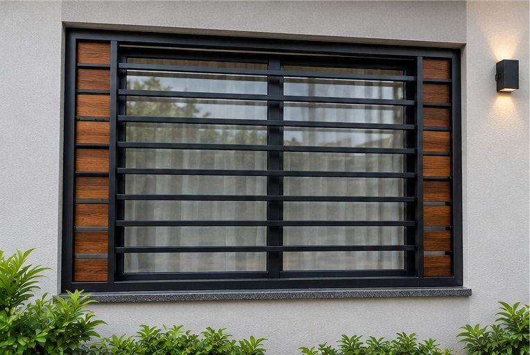 Horizontal Bars, Wood-Look Sides