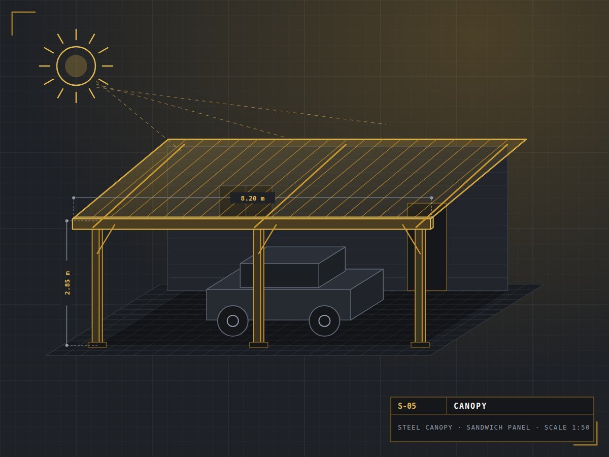 Car park canopy drawing