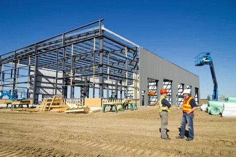 Warehouse Frame During Erection