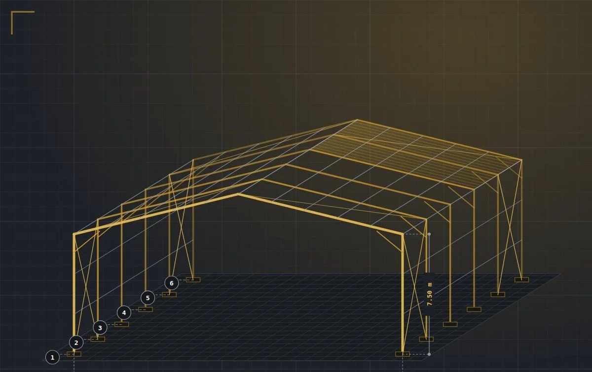 Portal-Frame Structure Drawing